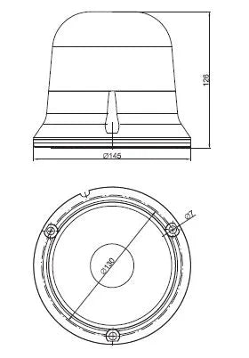 Rotativo LED fijo ámbar - Universal