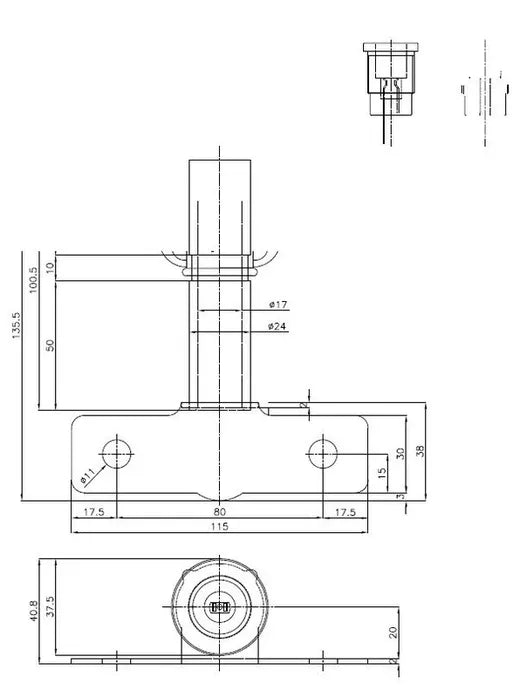 Soporte rotativo - Universal (con soporte curvado para atornillar)