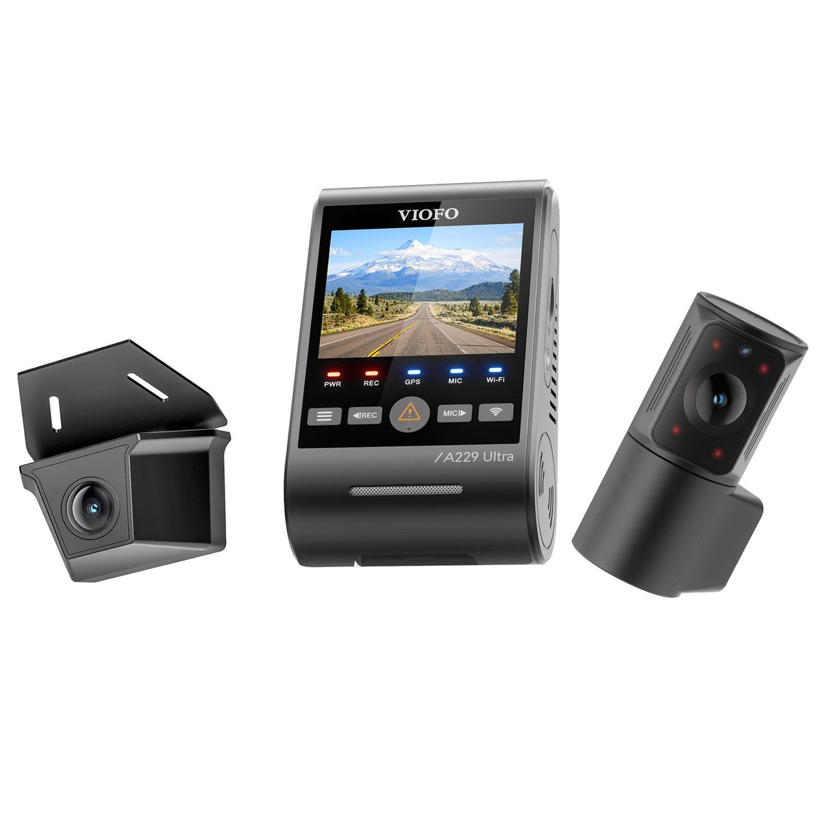 Viofo A229 Ultra-W 3CH – Cámara 4K + trasera exterior 4K estanca + cabina gran angular IR