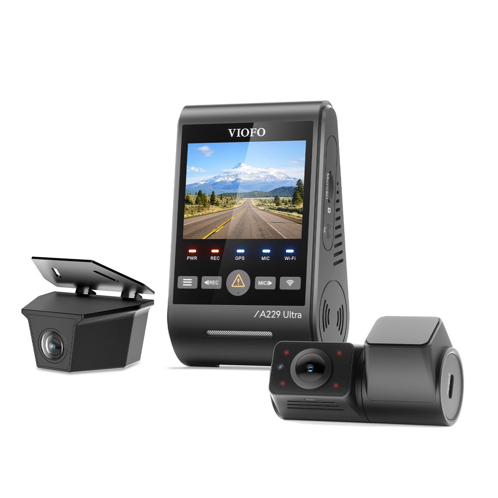 Viofo A229 Ultra-W 3CH – Cámara 4K + trasera exterior 4K estanca + cabina gran angular IR