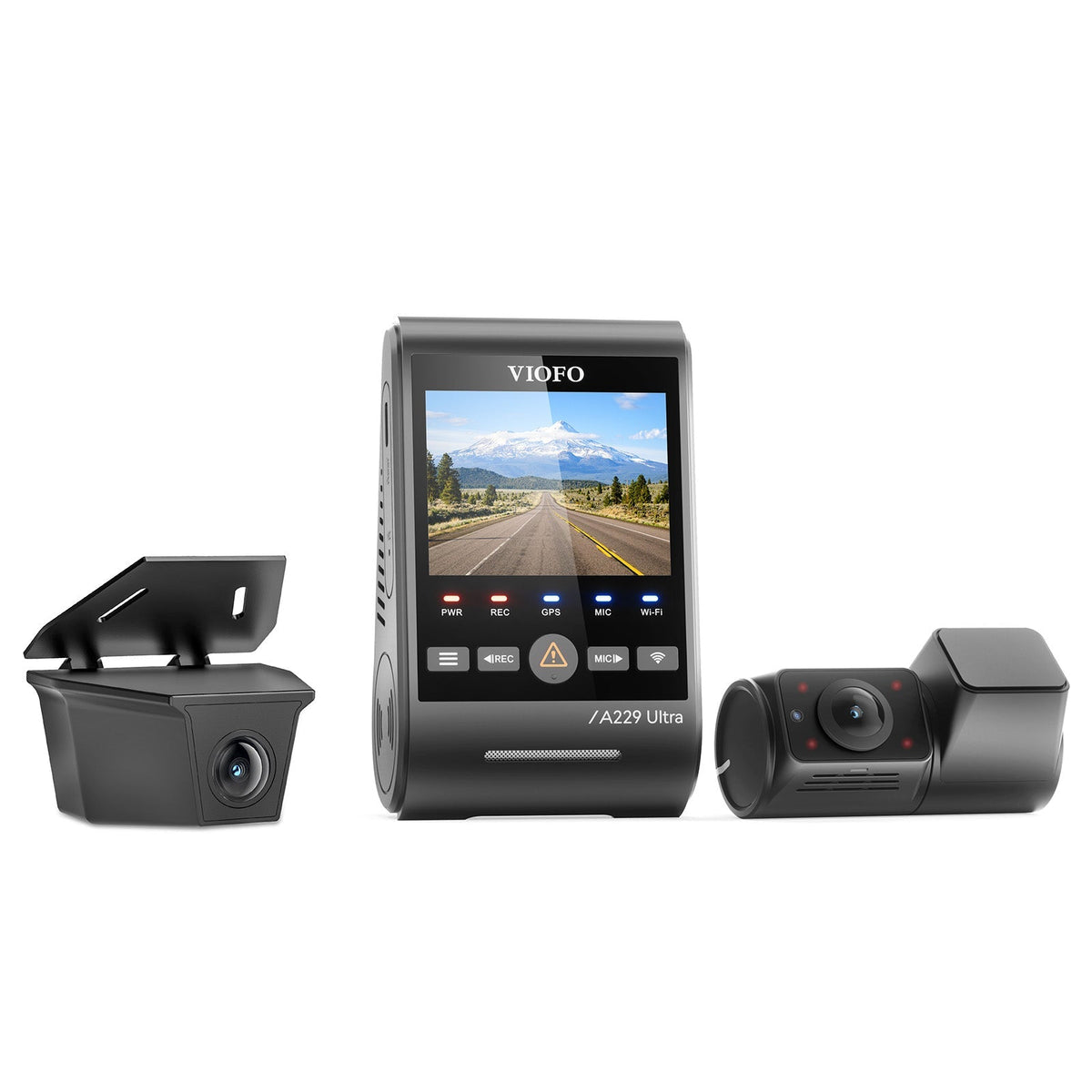 Viofo A229 Ultra-W 3CH – Cámara 4K + trasera exterior 4K estanca + cabina gran angular IR