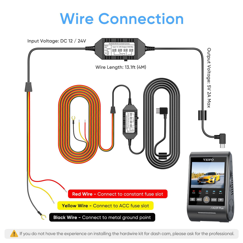 Viofo HK – Kit de cableado directo Type-C para modo aparcamiento